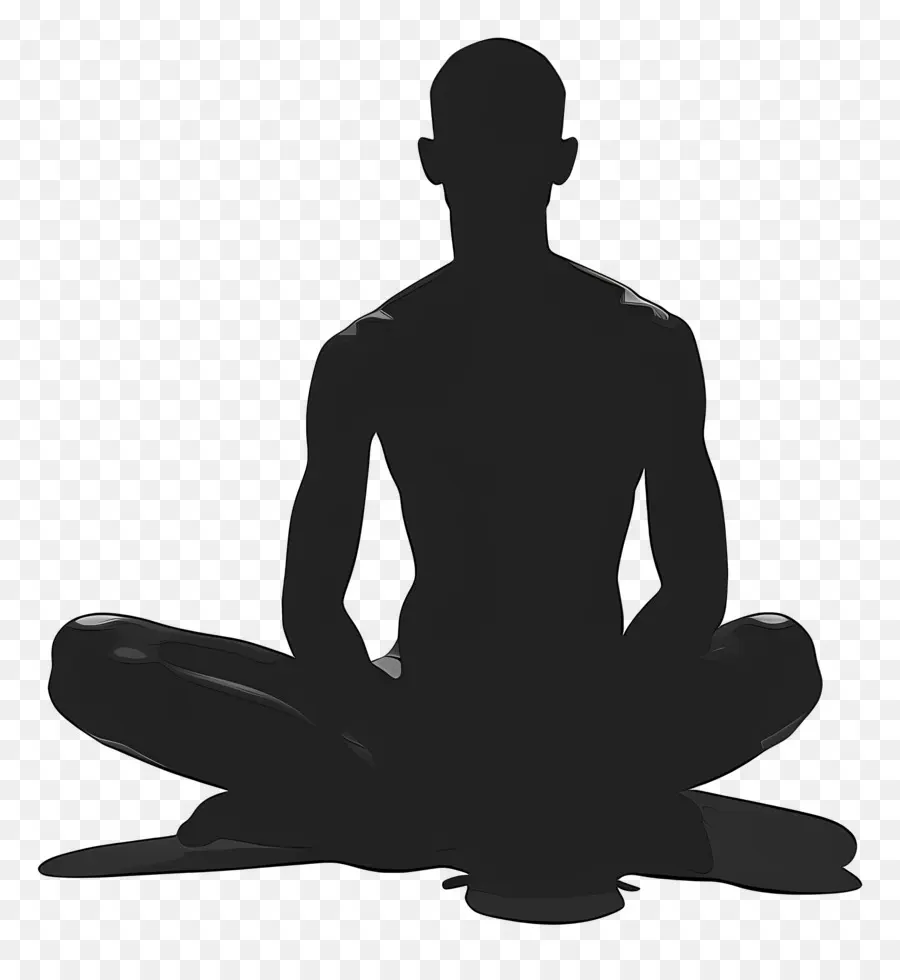 Silhueta De Homem Sentado，Pessoa Meditando PNG