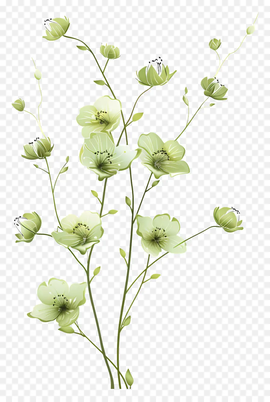 Flor Verde，Flores Verdes PNG