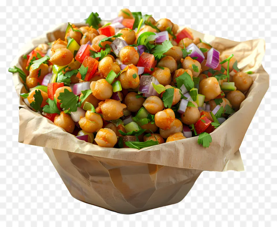 Tigela De Chana Chaat，Salada De Grão De Bico PNG