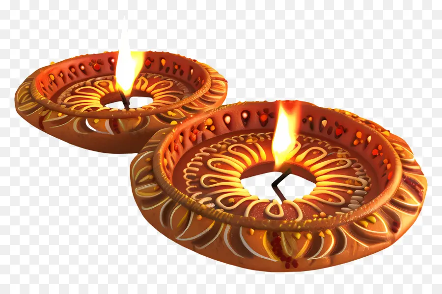 Diwali Diya，Lâmpadas De óleo De Argila PNG