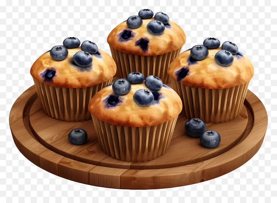 Muffins De Mirtilo，Cozido PNG