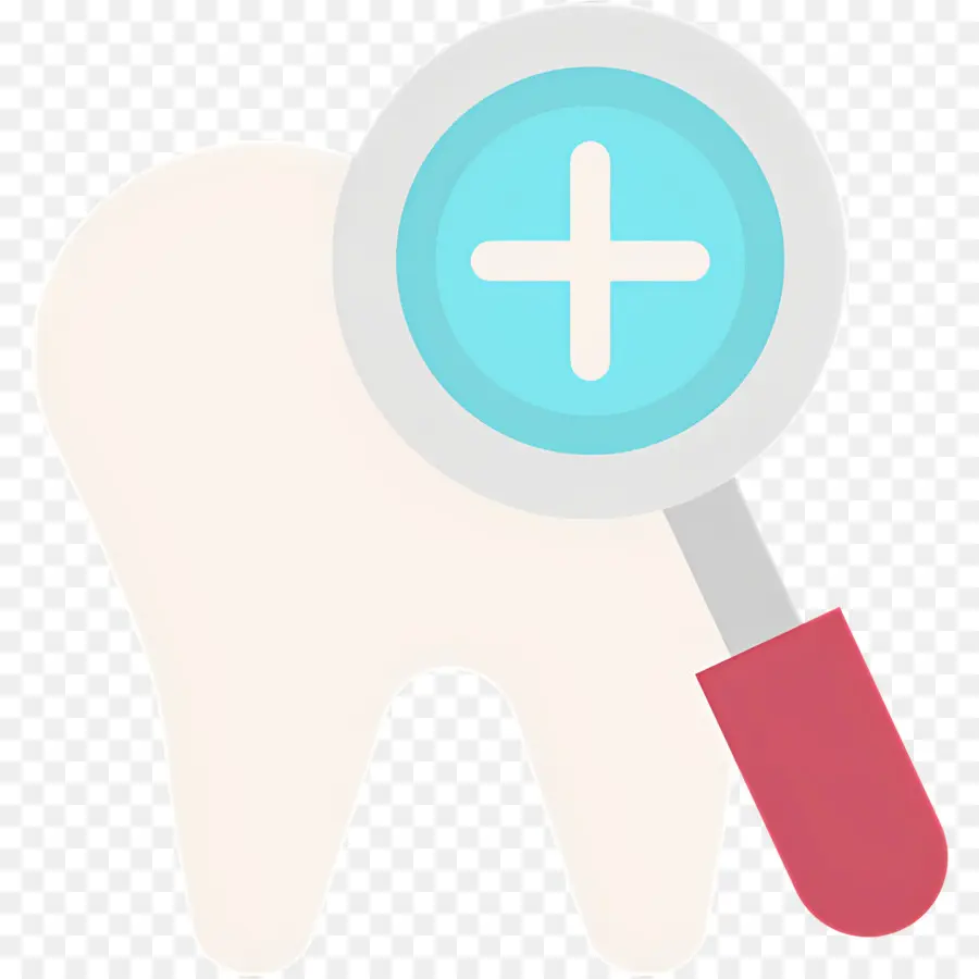 Verificação Dentária，Dente Com Lupa PNG