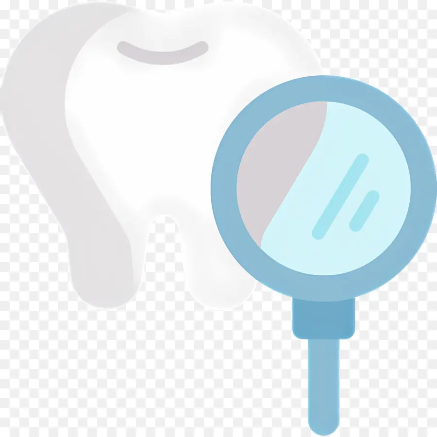 Verificação Dentária，Dente E Lupa PNG