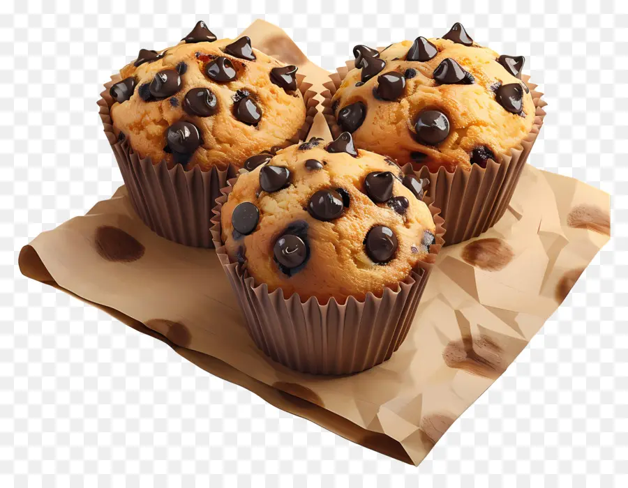 Muffins De Chocolate，Cozido PNG