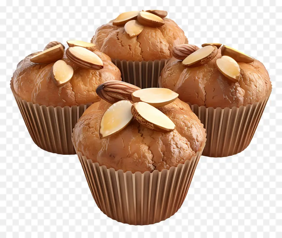 Muffins De Amêndoa，Cozido PNG