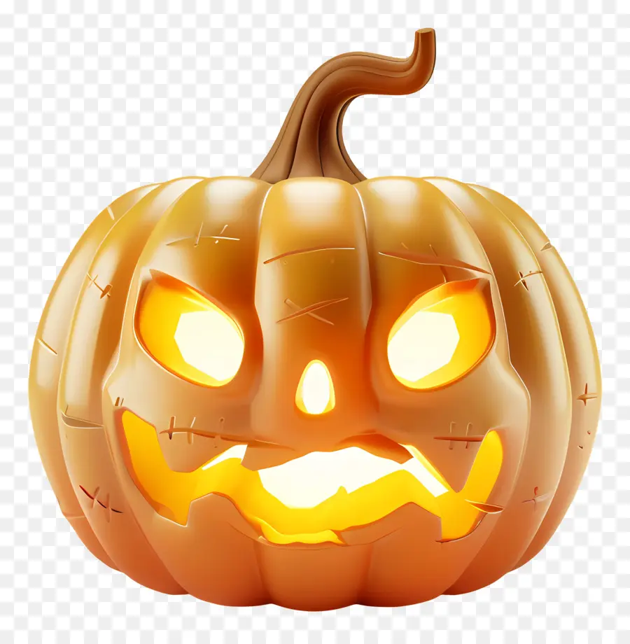 Abóbora De Halloween Brilhante，Abóbora Assustadora PNG