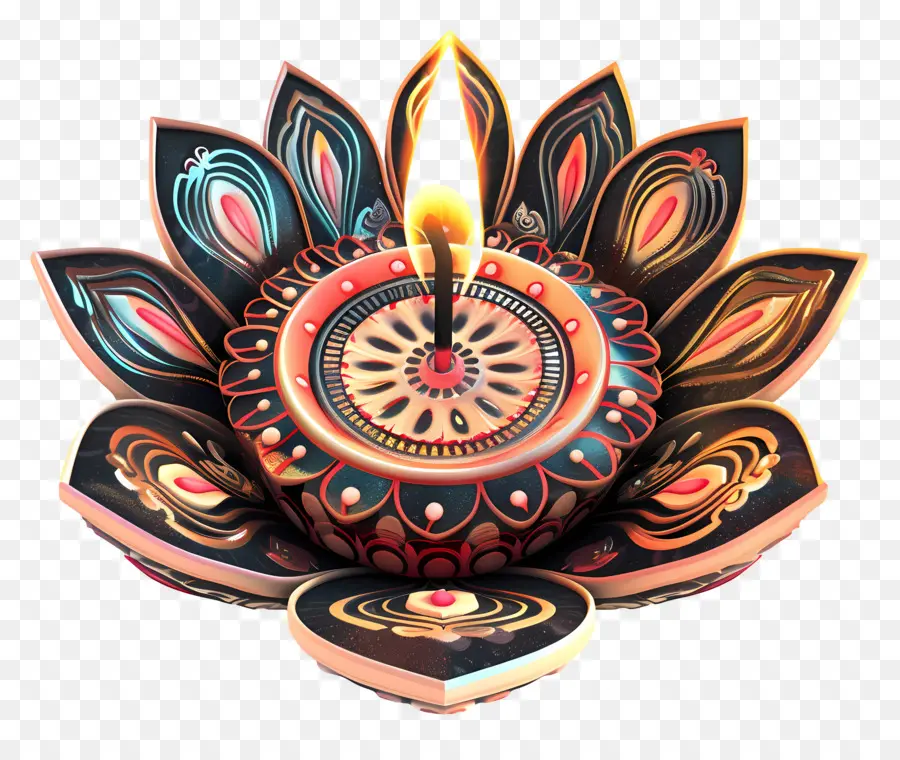 Diwali Diya，Vela Decorativa PNG