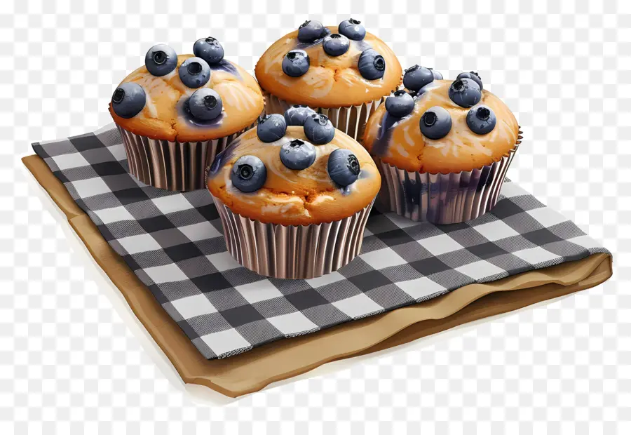 Muffins De Mirtilo，Cozido PNG