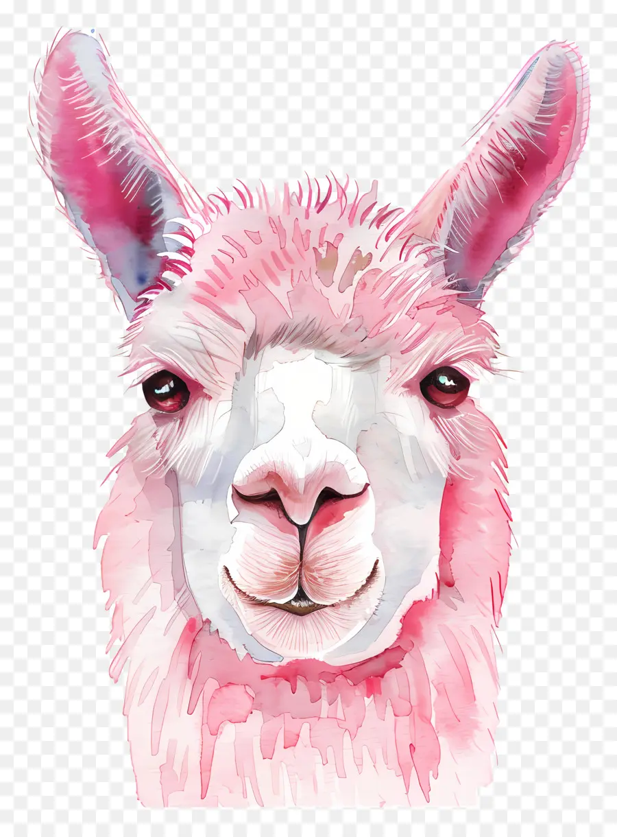 Cara De Alpaca，Lhama Rosa PNG