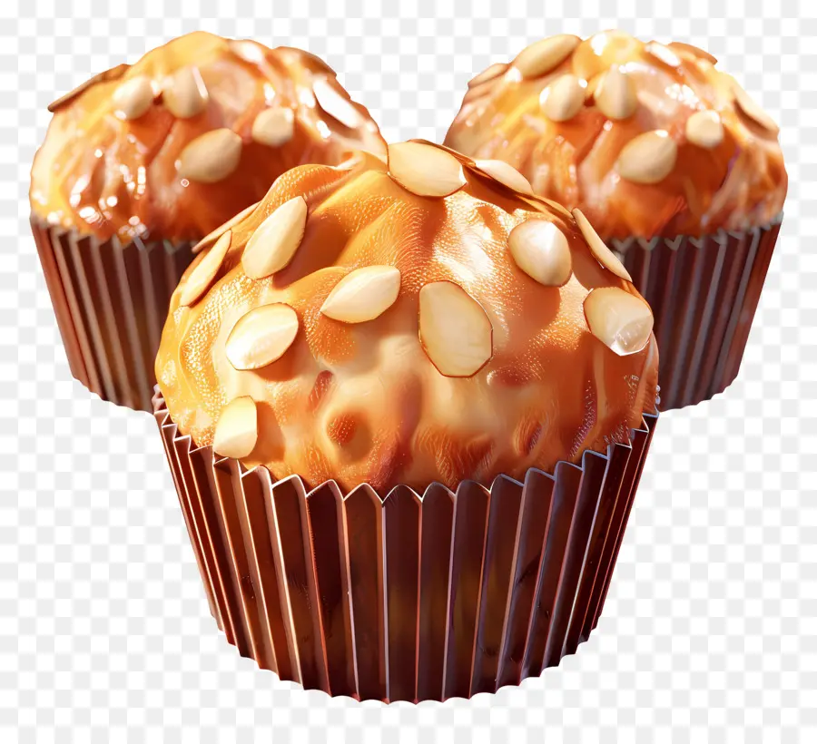 Muffins De Amêndoa，Bolinhos PNG