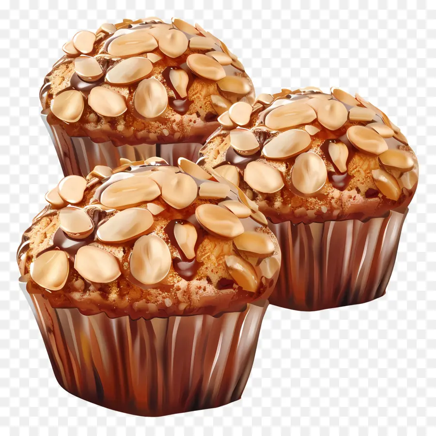 Muffins De Amêndoa，Bolinhos PNG