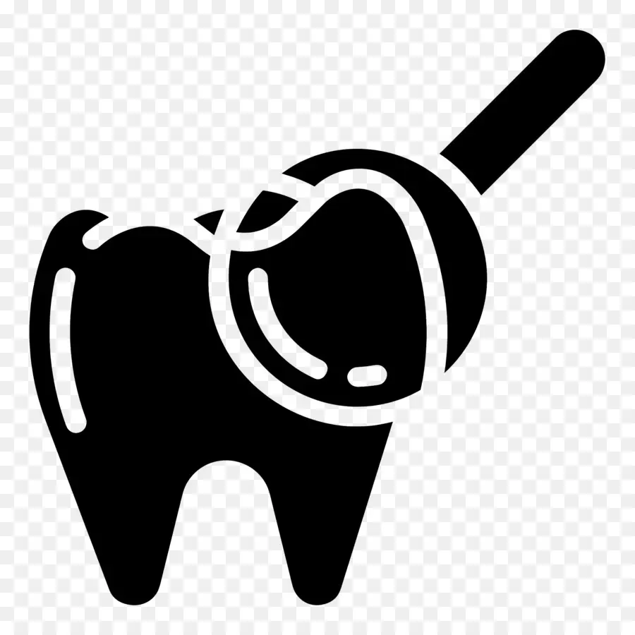 Verificação Dentária，Dente Com Lupa PNG