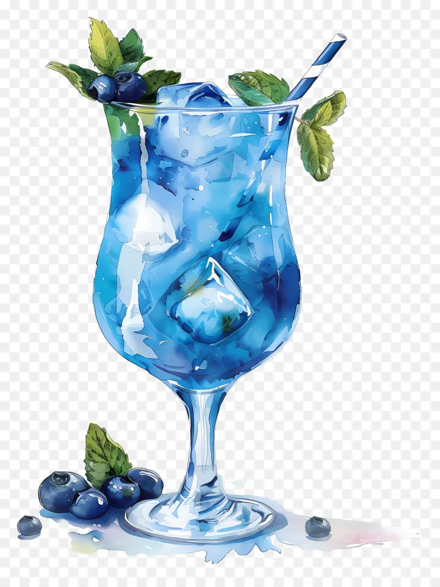 Coquetel Azul，Bebida Azul PNG