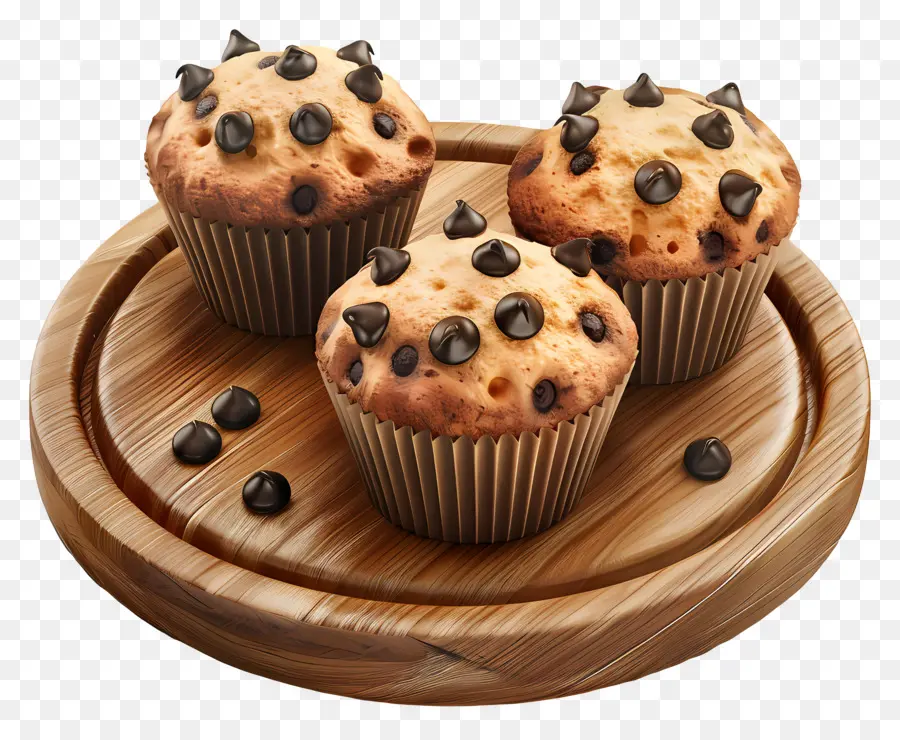 Muffins De Chocolate，Sobremesa PNG