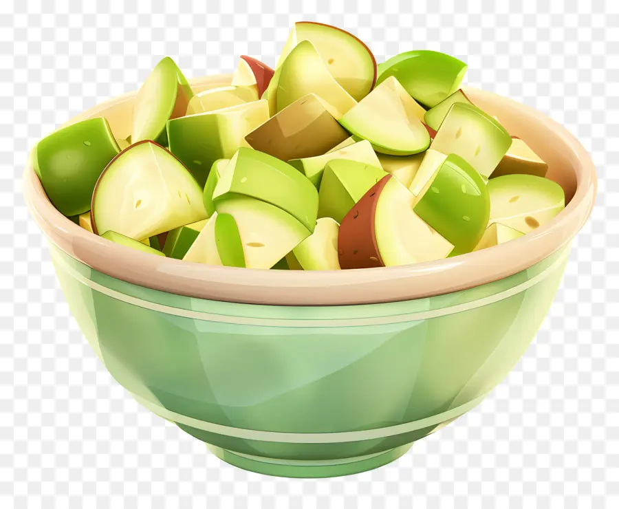 Salada Waldorf，Fatias De Maçã Verde E Vermelha PNG