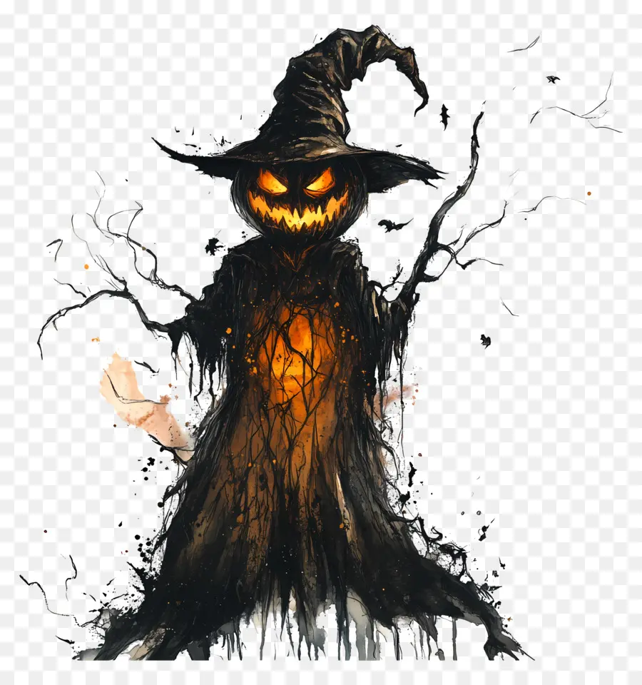 Samhain，Espantalho De Halloween PNG