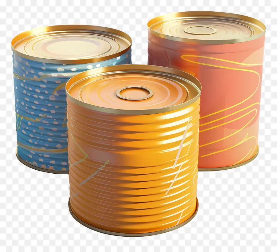 Comida Enlatada，Latas Coloridas PNG