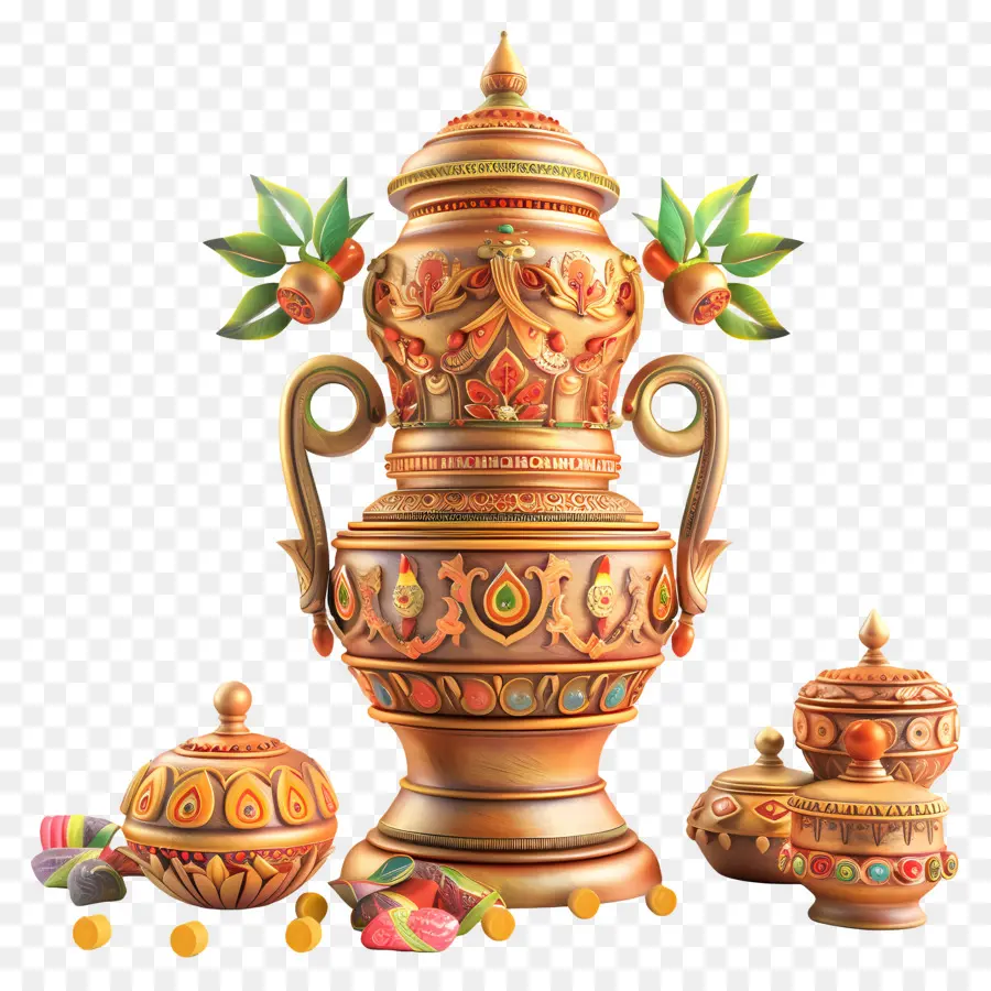 Puja Kalash，Pote Decorativo PNG