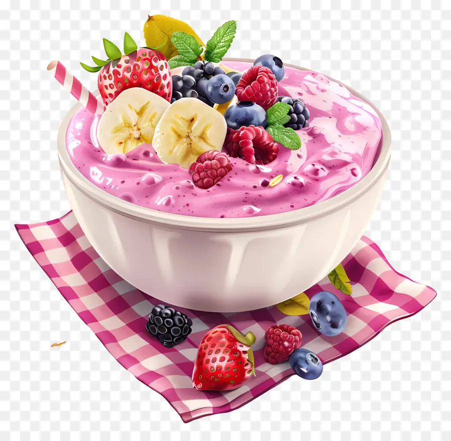 Tigela De Smoothie，Tigela De Smoothie Rosa PNG