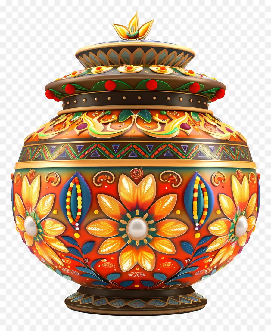 Puja Kalash，Vaso Decorativo PNG