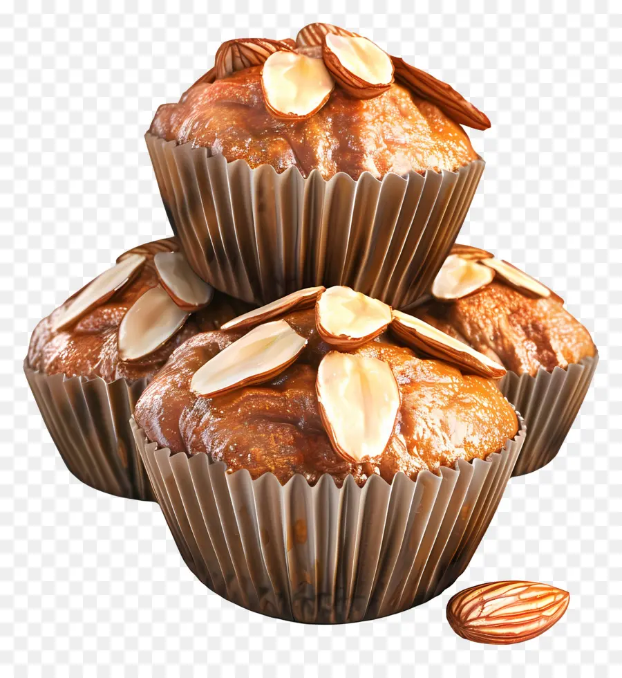 Muffins De Amêndoa，Cozido PNG