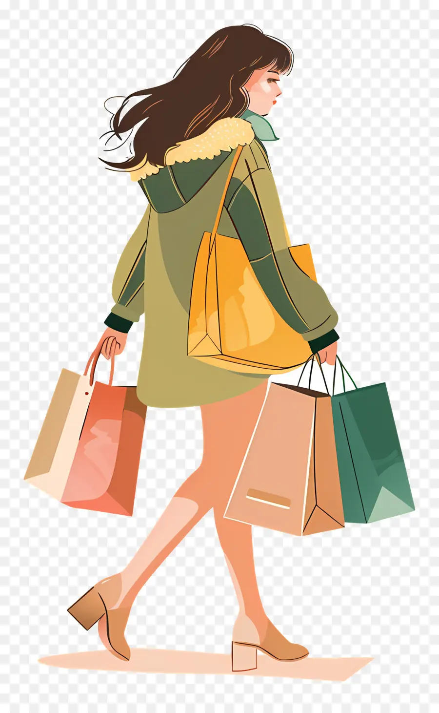 Mulher Fazendo Compras，Mulher De Compras PNG