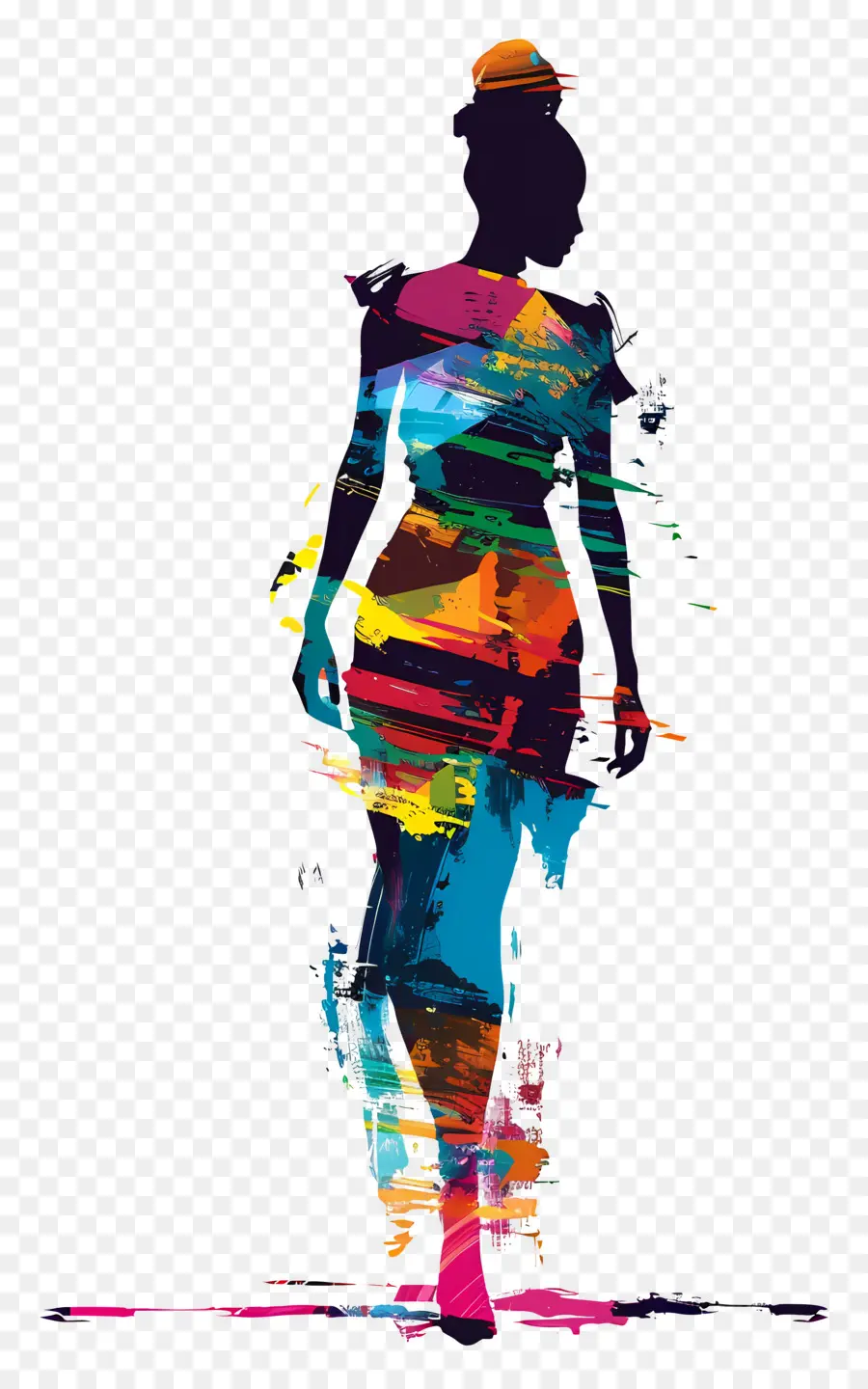 Silhueta De Modelo De Moda，Silhueta Colorida PNG