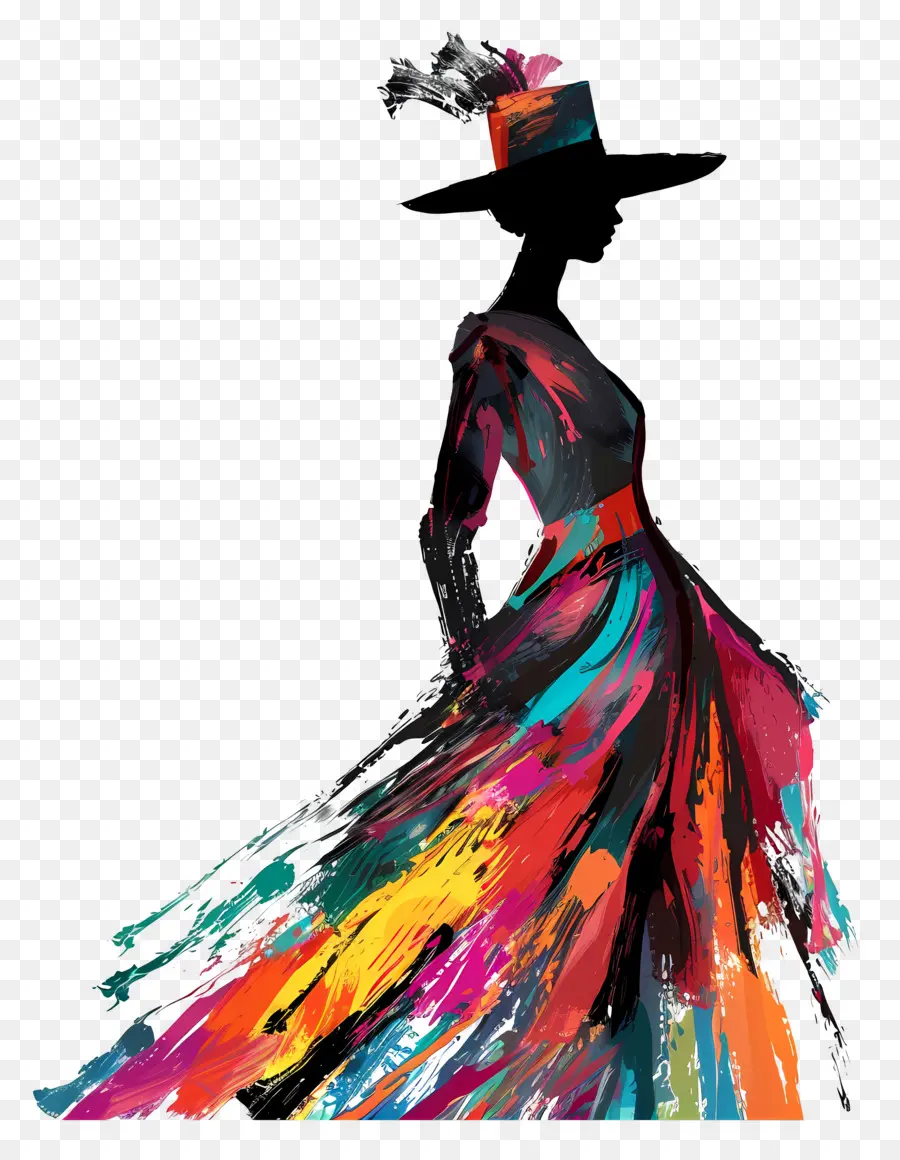 Silhueta De Modelo De Moda，Silhueta De Moda Colorida PNG