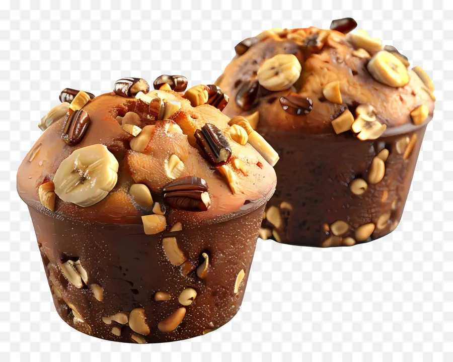 Muffins De Banana Noz，Muffins PNG