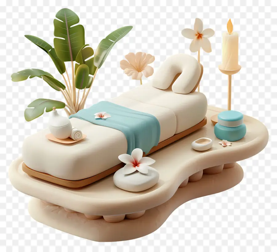 Tratamento De Massagem Spa，Mesa De Massagem PNG