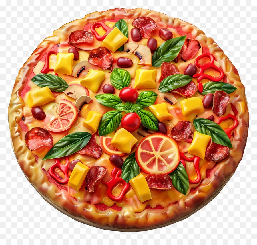 Pizza Havaiana，Pizza Decorativa PNG