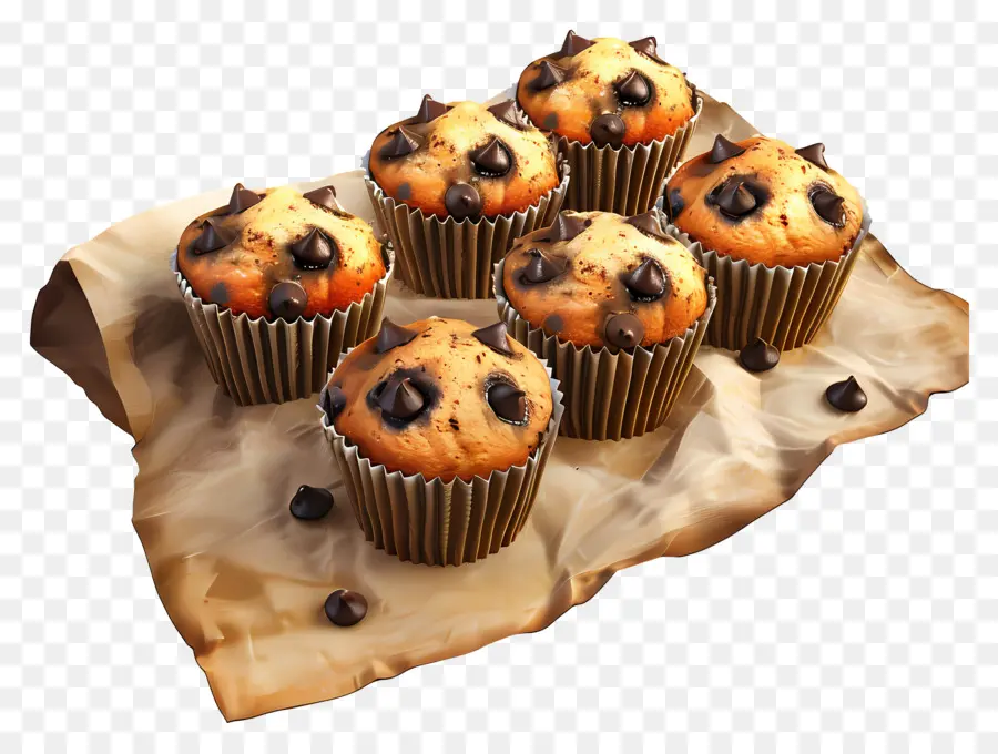 Muffins De Chocolate，Sobremesa PNG