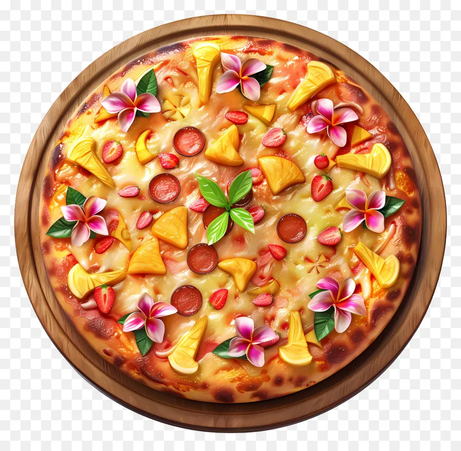 Pizza Havaiana，Pizza Decorativa PNG