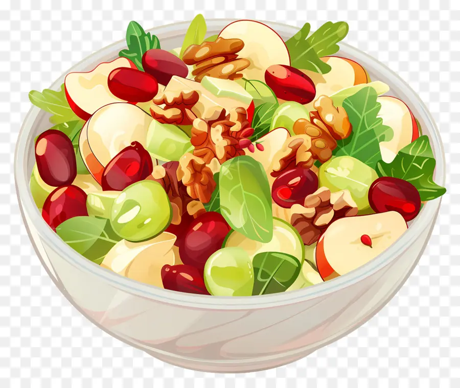 Salada Waldorf，Salada De Frutas E Nozes PNG