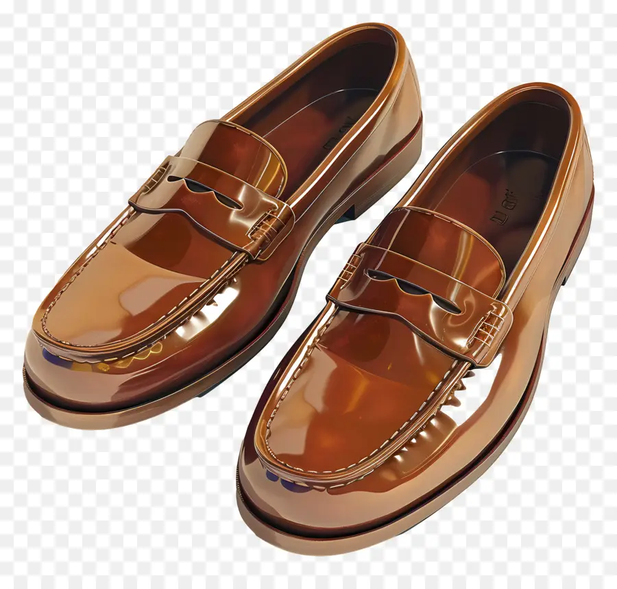 Mocassins，Mocassins Marrons PNG