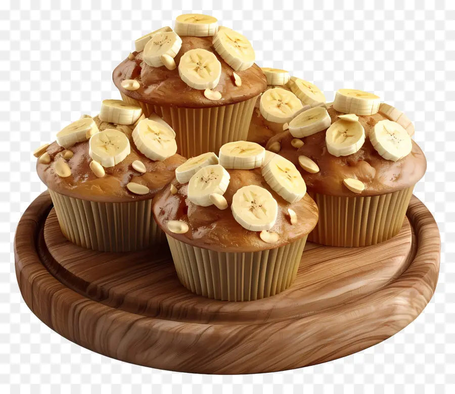 Muffins De Banana Noz，Muffins De Banana PNG