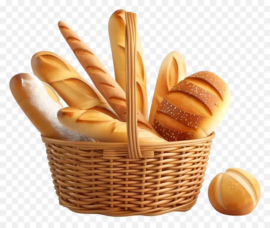 Pães Na Cesta，Cesta De Pão PNG