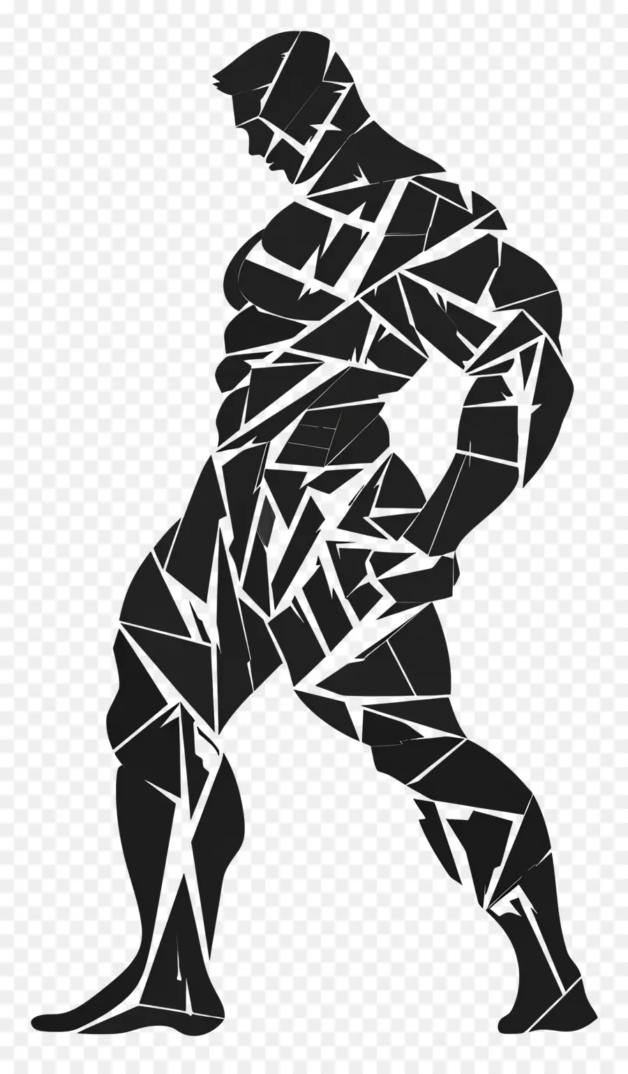 Silhueta De Homem Musculoso，Figura Muscular Abstrata PNG