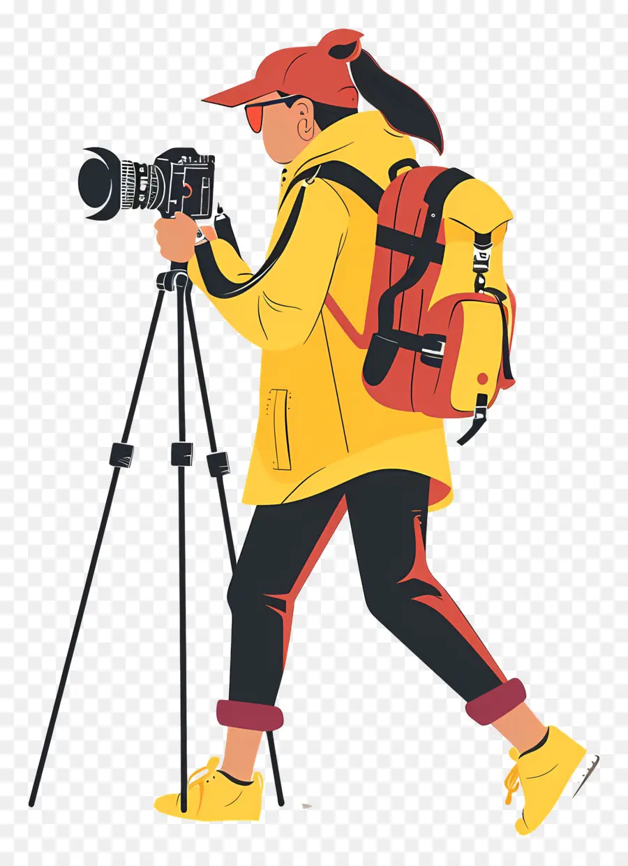 Mulher Filmando Vlog，Fotógrafo PNG