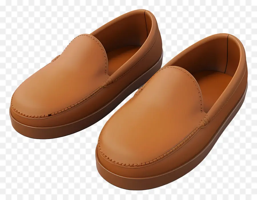 Mocassins，Sapatos Marrons PNG