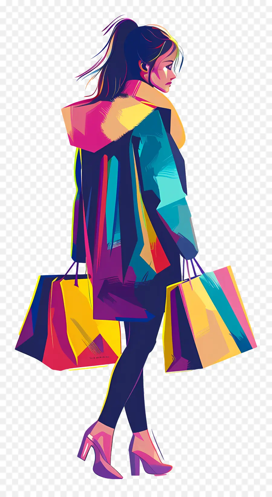 Mulher Fazendo Compras，Comprador PNG