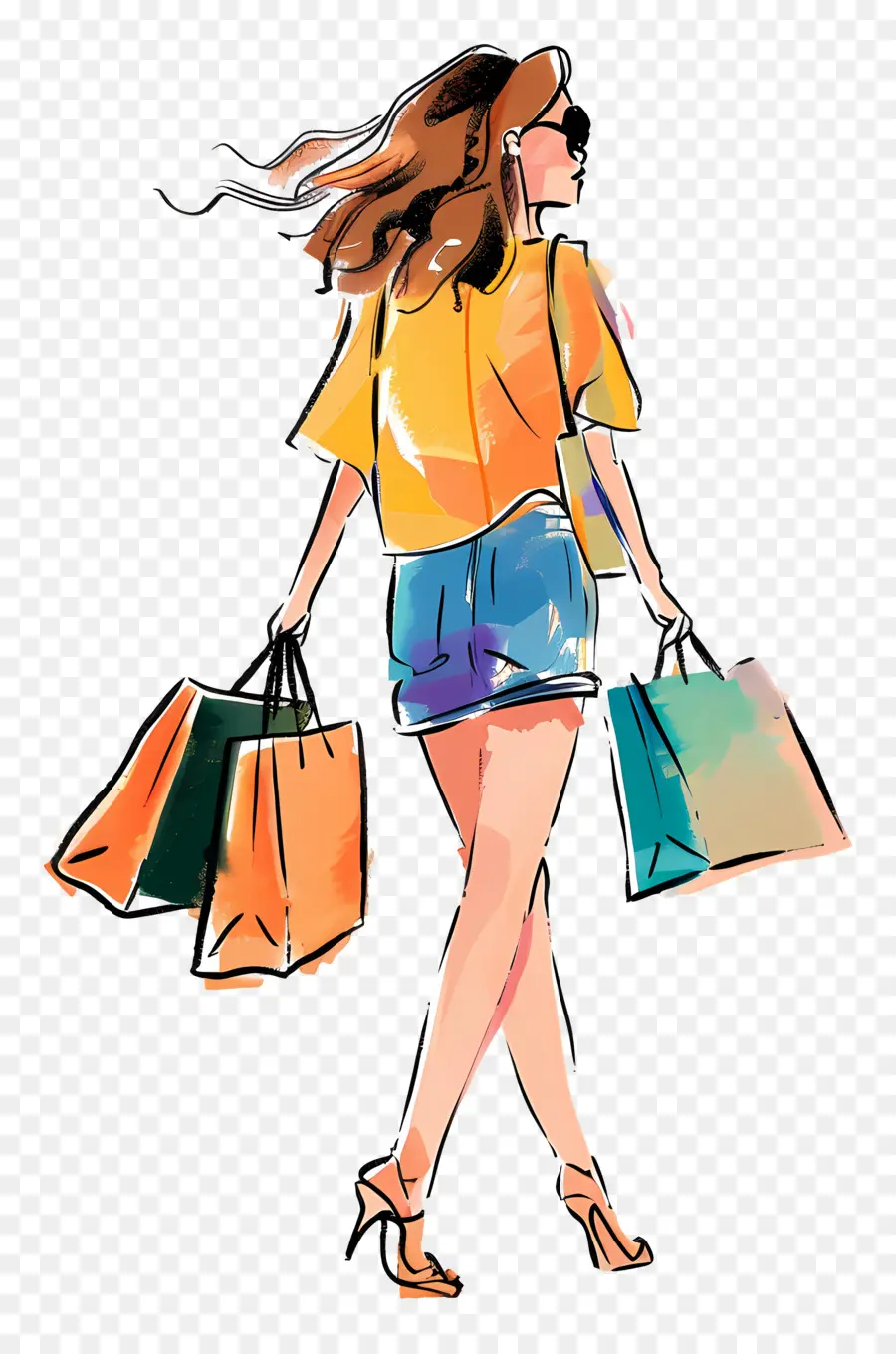 Mulher Fazendo Compras，Mulher De Compras PNG