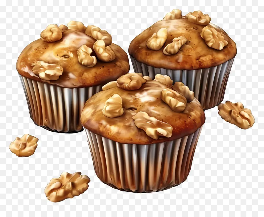 Muffins De Banana Noz，Muffins PNG