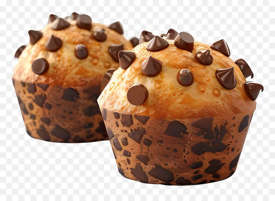 Muffins De Chocolate，Cozido PNG