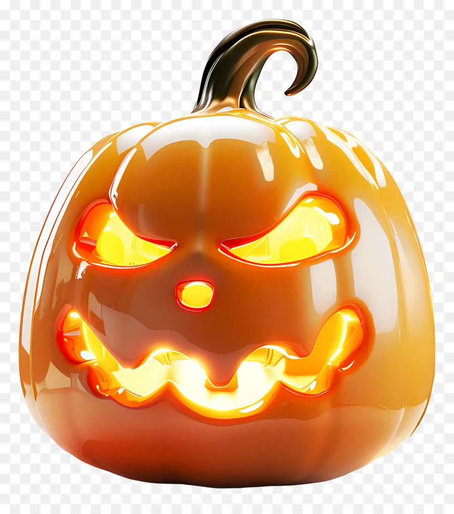 Abóbora De Halloween Brilhante，Abóbora Assustadora PNG