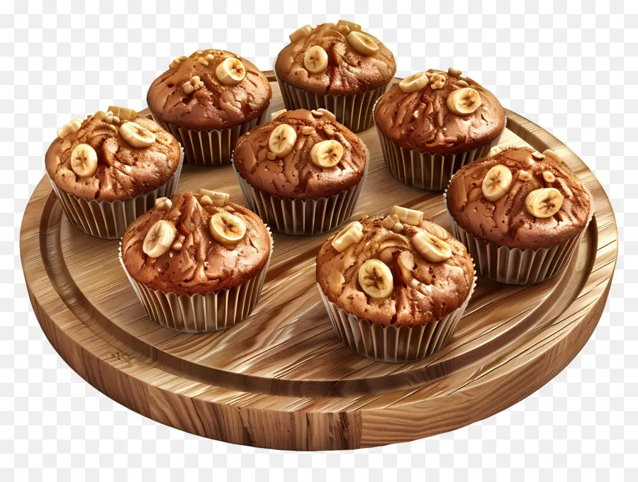 Muffins De Banana Noz，Muffins De Banana PNG