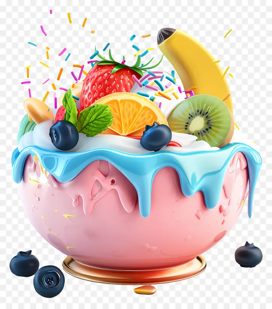 Tigela De Smoothie，Sobremesa De Frutas PNG