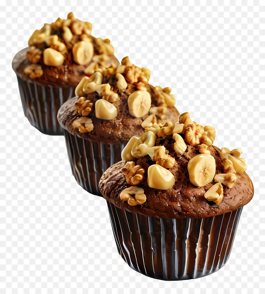 Muffins De Banana Noz，Muffins De Chocolate PNG