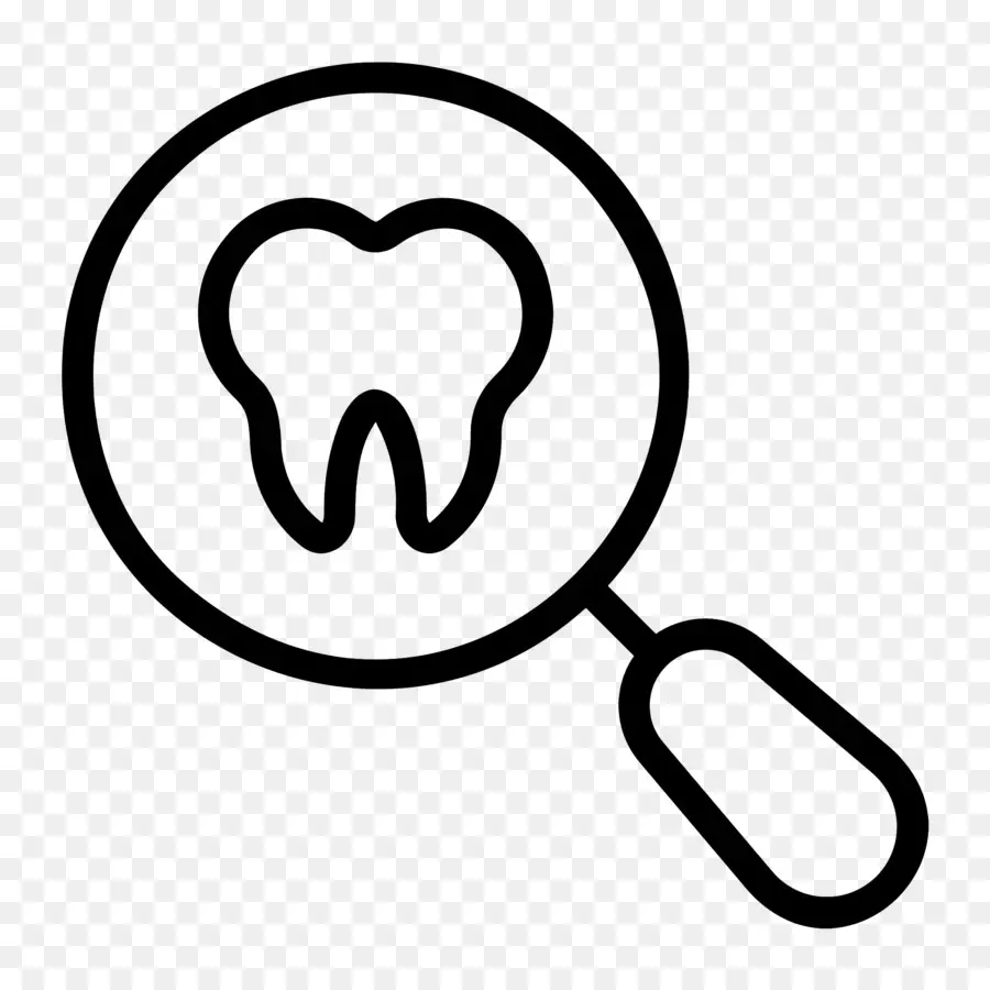 Verificação Dentária，Dente Com Lupa PNG