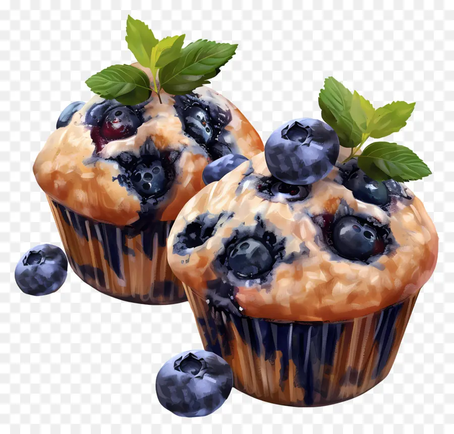 Muffins De Mirtilo，Bolinho PNG